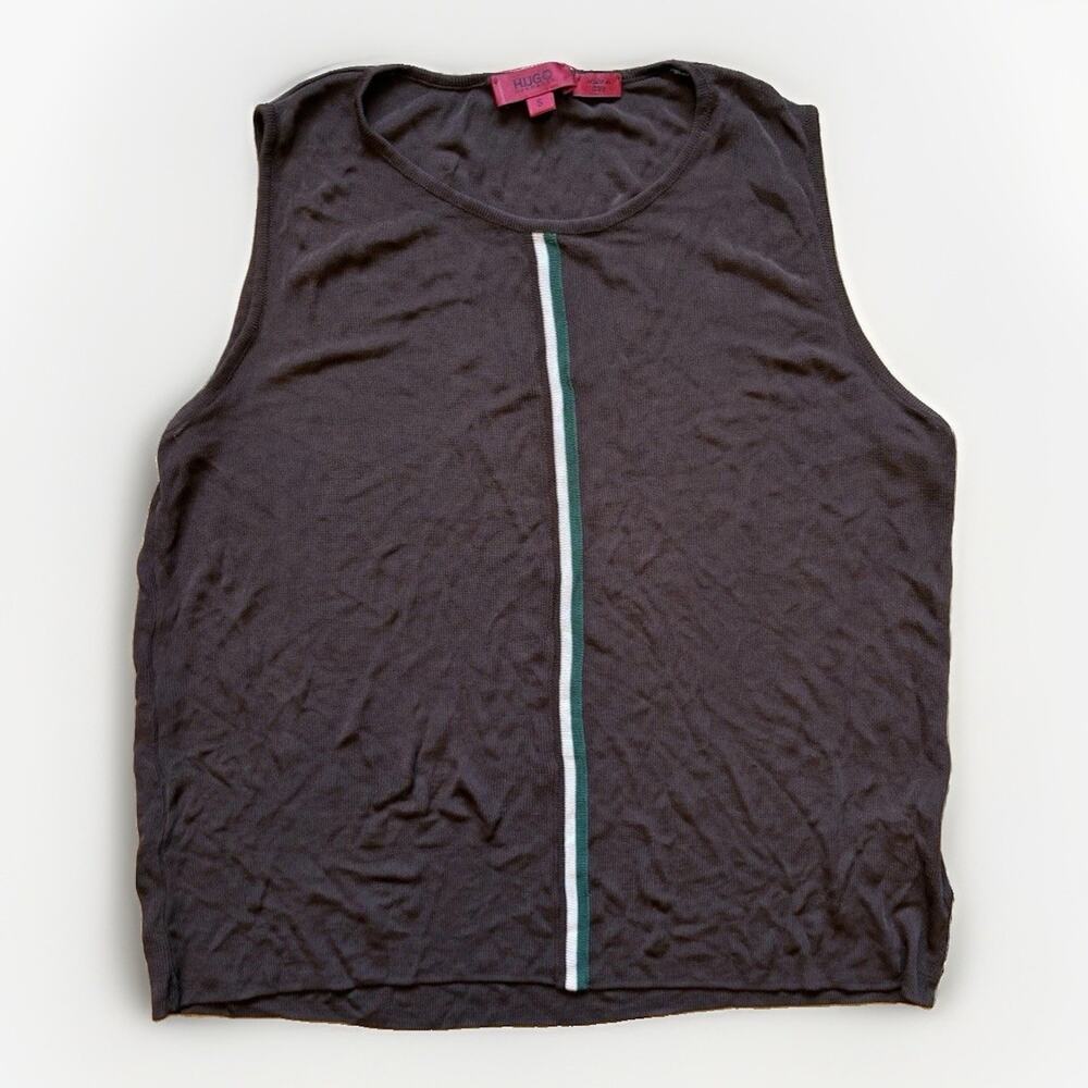 Boss By Hugo Boss Ladies Brown Sleeveless Blouse Viscose Size Small